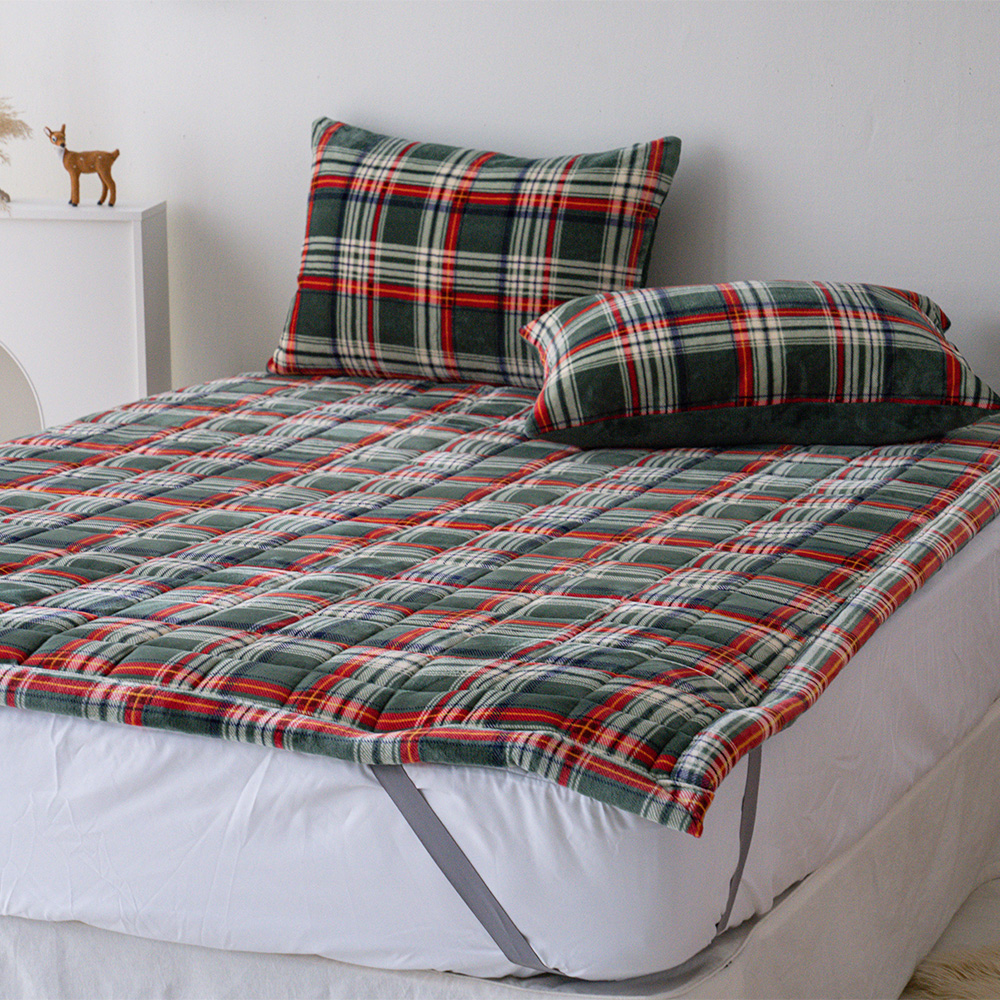 거실패드 극세사카페트 국산 겨울 북유럽 누빔패드 면 카펫트 체크 패드 SS