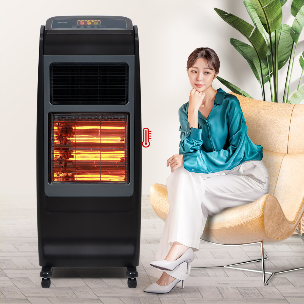 초강력 사무실 공장 매장 카본 PTC 열풍히터 난로 리모컨 타이머 20평