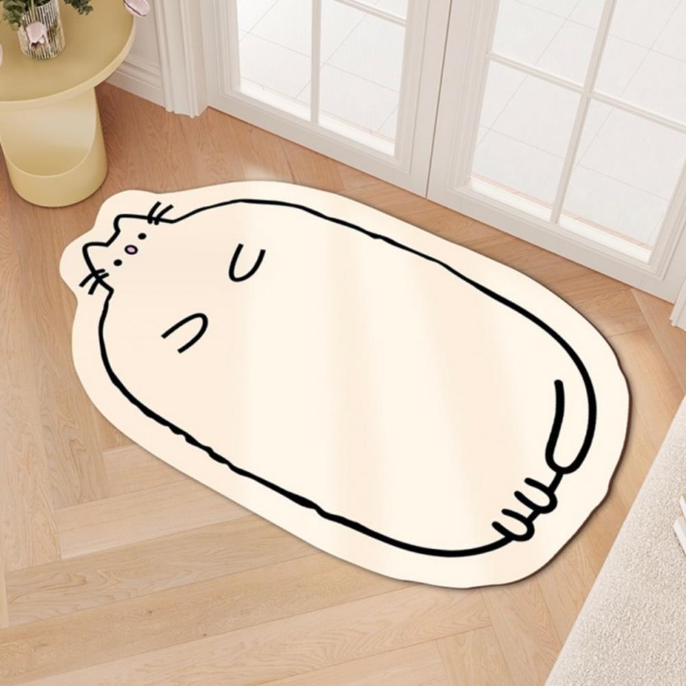 귀여운 심플 고양이 물기제거 발매트 욕실매트 40x60/ 러그 : 호랑이마켓44