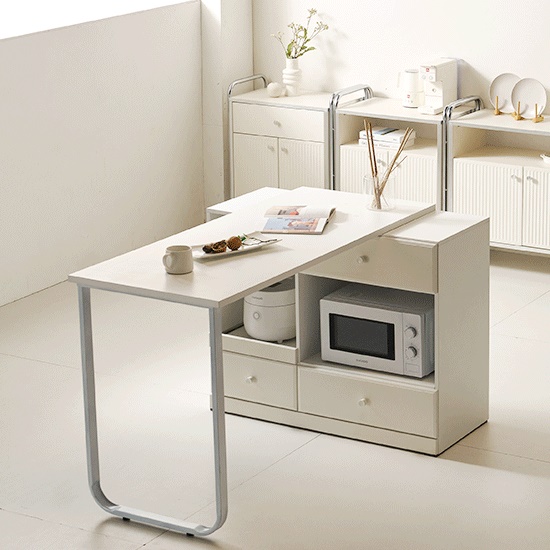 ㄱ자 식탁 미니 홈바 테이블 좁은집식탁 베이킹 작업대