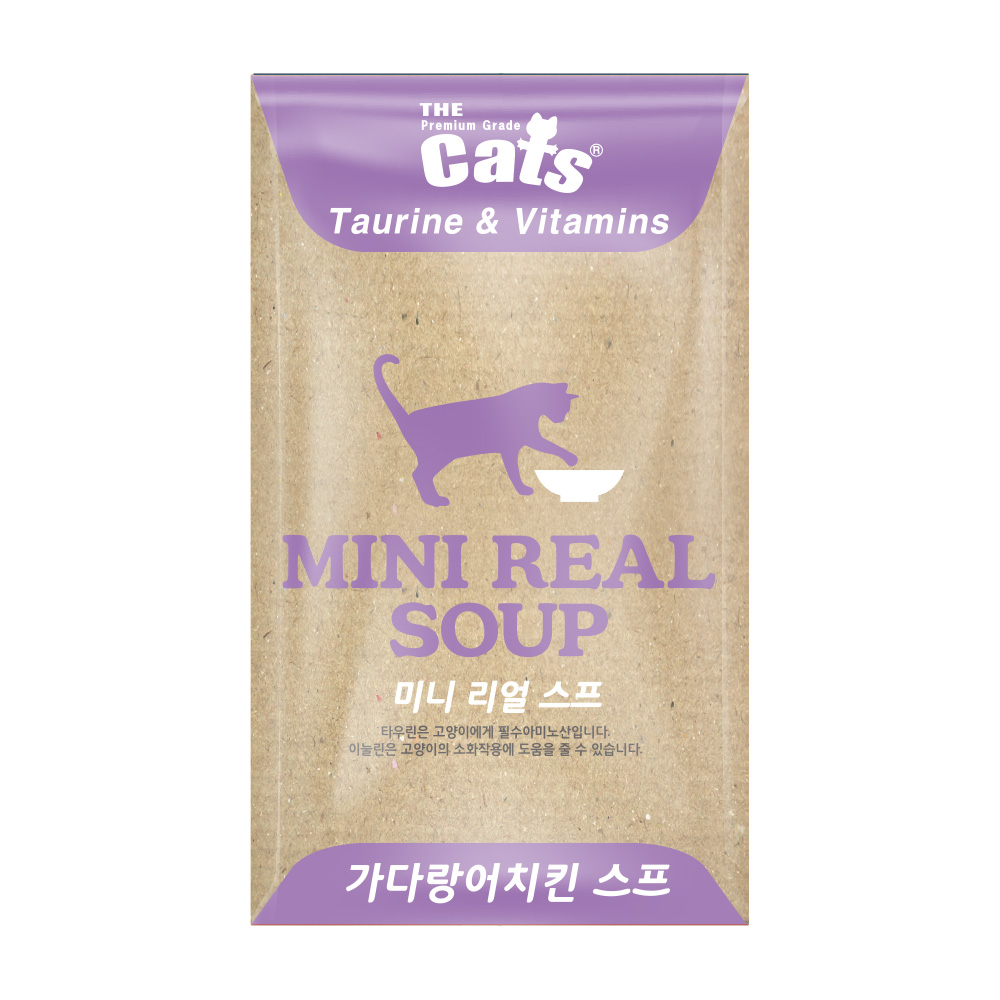 더캣츠 미니리얼스프 고양이죽 유동식 습식 사료 간식 치킨+가다랑어, 40g, 1개 - 상품 이미지