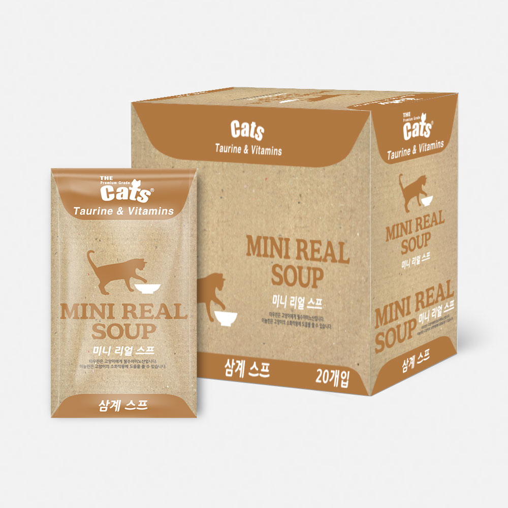 더캣츠 미니리얼스프 고양이죽 유동식 습식 사료 간식 삼계, 40g, 20개 제품 이미지