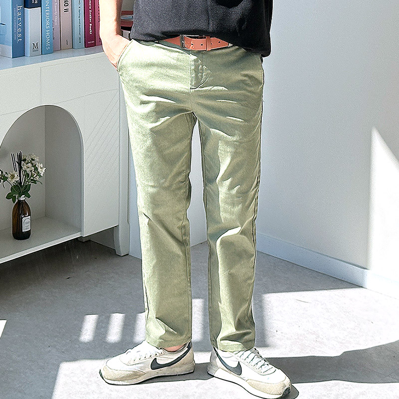 남자 스판 면바지 테이퍼드 옆밴딩 일자 치노팬츠 빅사이즈
