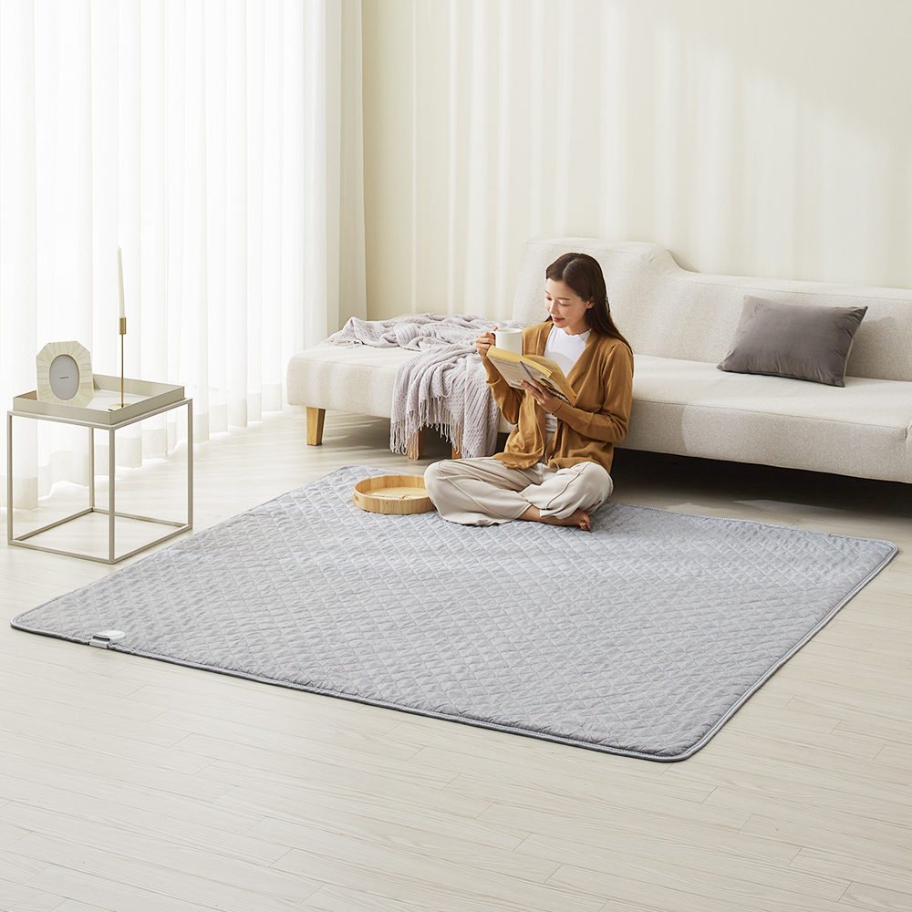 침대 전기장판 2인용 탄소매트 라이트그레이 온열매트 더블