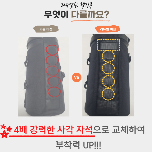 헬킹콩 투명 마그네틱 보틀 파우치 헬스 자석 홀더 물병 가방 물통 커버 텀블러 - 상세 이미지 2