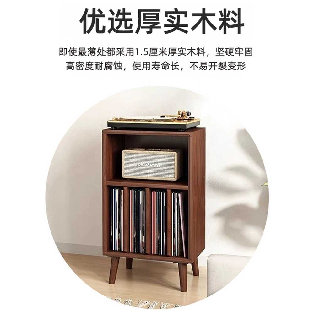 LP보관함 수납장 선반 빈티지 레코드 장식장 보관함 50x40x81 - 상세 이미지 4