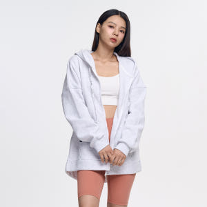롱 후드집업 후드티 오버핏 엉덩이 덮는 무지 여자 맨투맨 착용 후기 | 사이즈/핏 총정리 - 상품 이미지 1