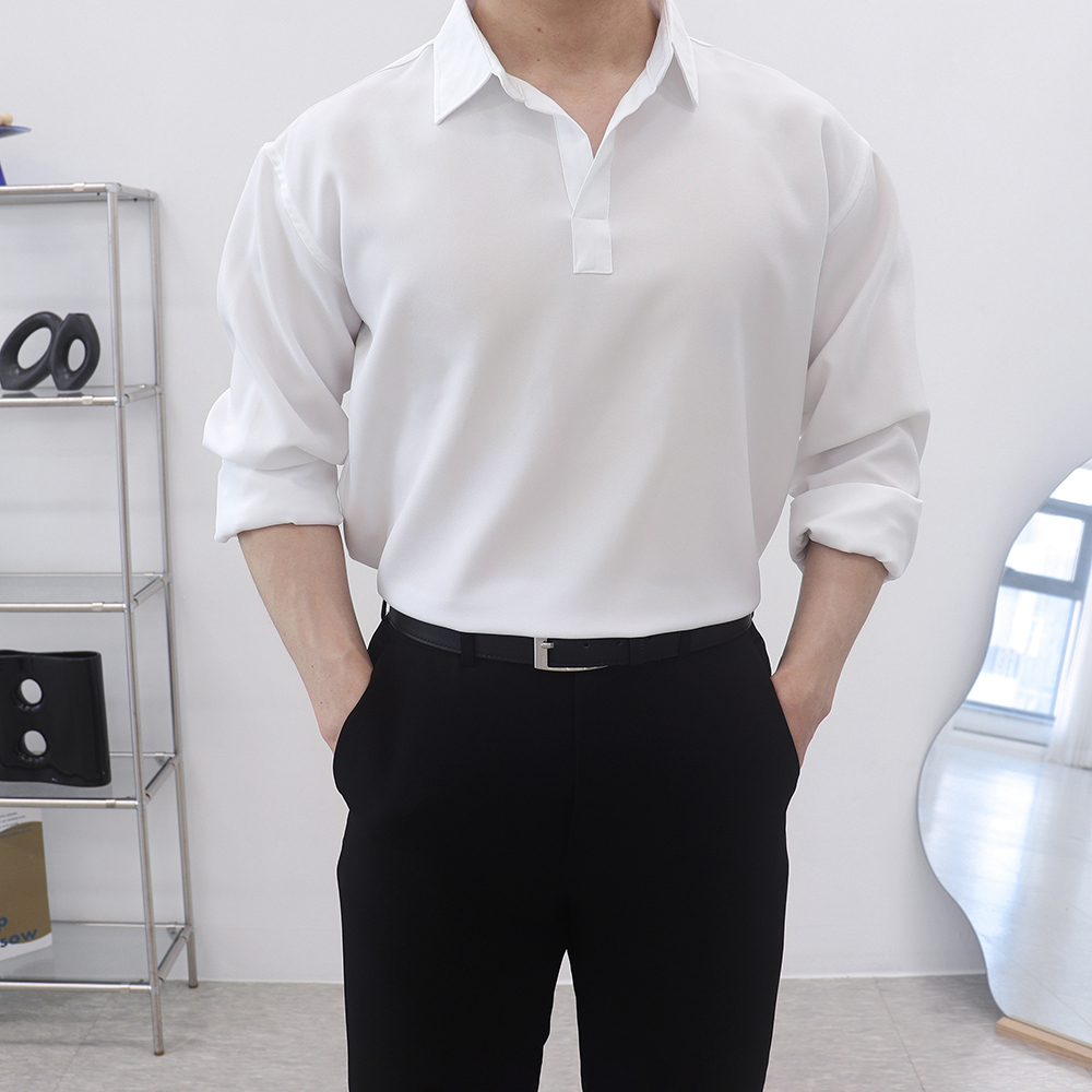 남자블랙셔츠 남성흰셔츠 흰색와이셔츠 - 상세 이미지 2