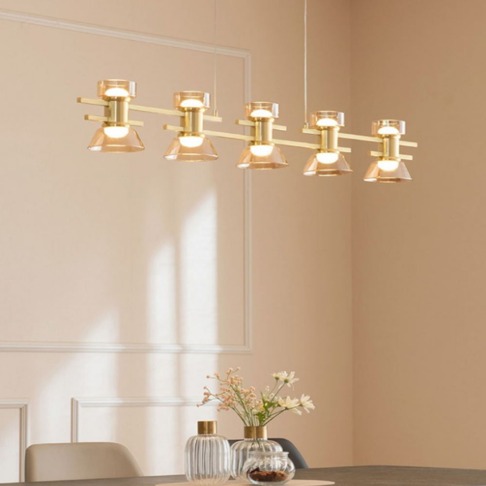 KS인증/무료+당일출고 6인용식탁등 국산 LED 펜던트 조명 주방 식탁등 4등용/골드