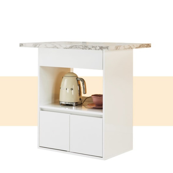 인조 대리석 홈바 렌지대 좁은집 식탁 작업대 간이 조리대 수납 광파 오븐 아일랜드 800