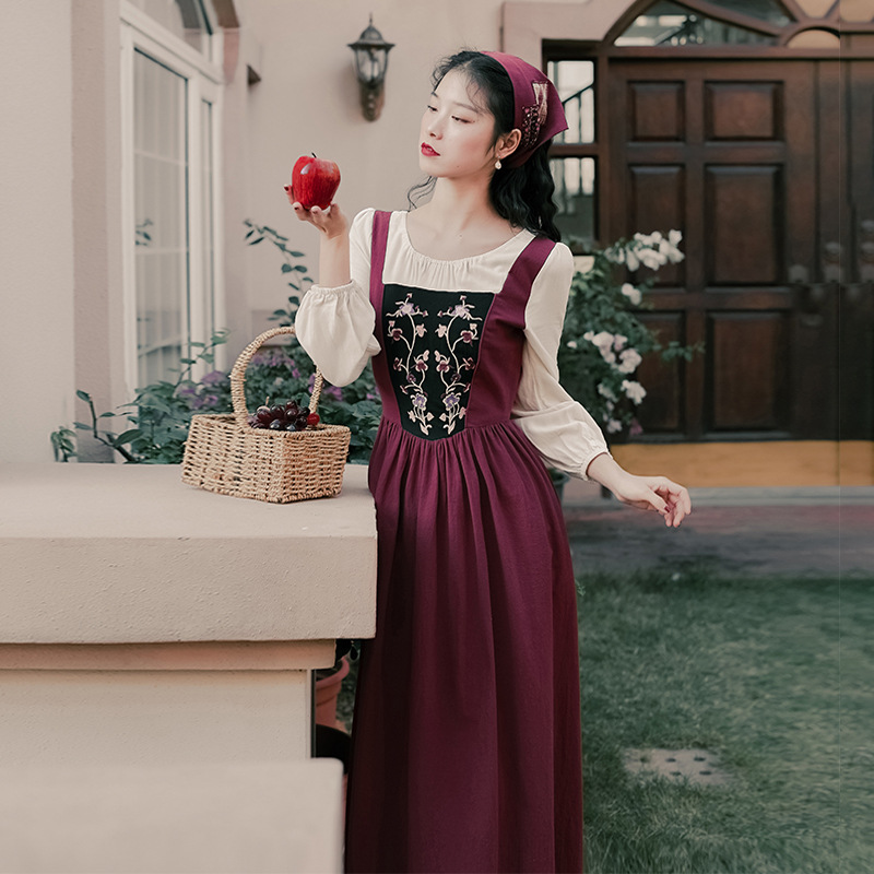 목장소녀 하이디원피스 긴팔 코스프레 복고 - 상세 이미지 2