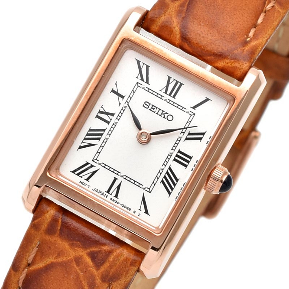세이코 SEIKO 한정판 금장 스퀘어 세르띠에 여자 손목 캐주얼 시계 SSEH006 - 상세 이미지 5