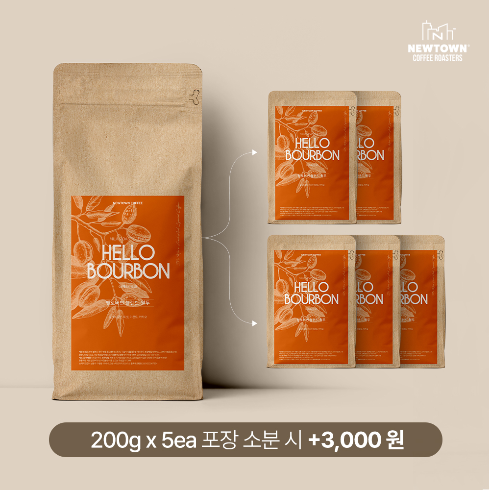 고소한원두1kg 홈카페 에스프레소 홀빈 분쇄가루 헬로버번 - 상세 이미지 4