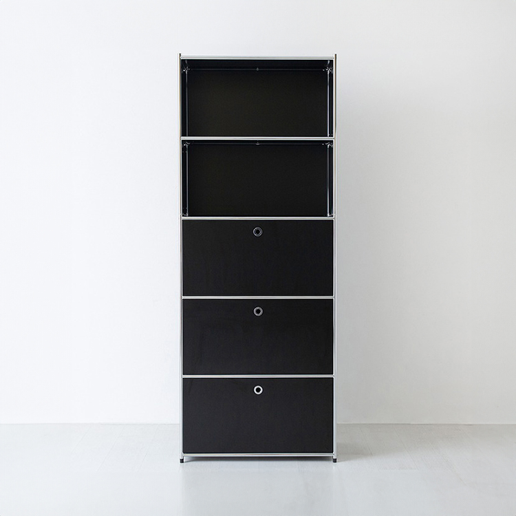 심플리 수납장 BC023 770mmx400mmx1960mm, 5단, 매트블랙 9417.9535 - 메인 이미지