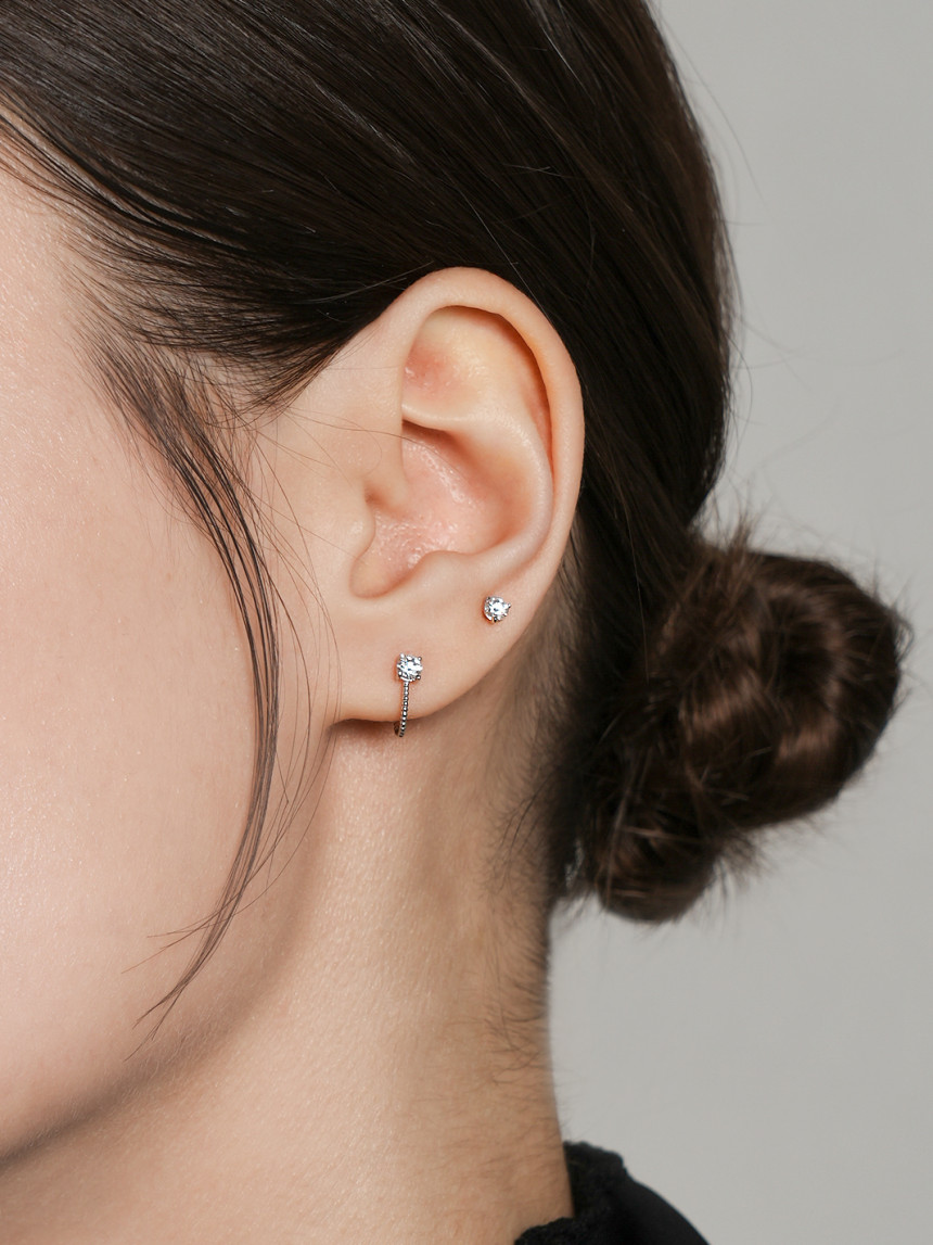 [1mm/1.2mm]14K 인터널 모이사나이트 다이아 미니 삼각 라블렛 피어싱 이미지 6