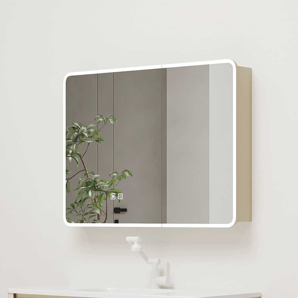 LED 화장실장 간접 조명 거울 스마트 플랩장 전면 크림 60cm 이미지 6