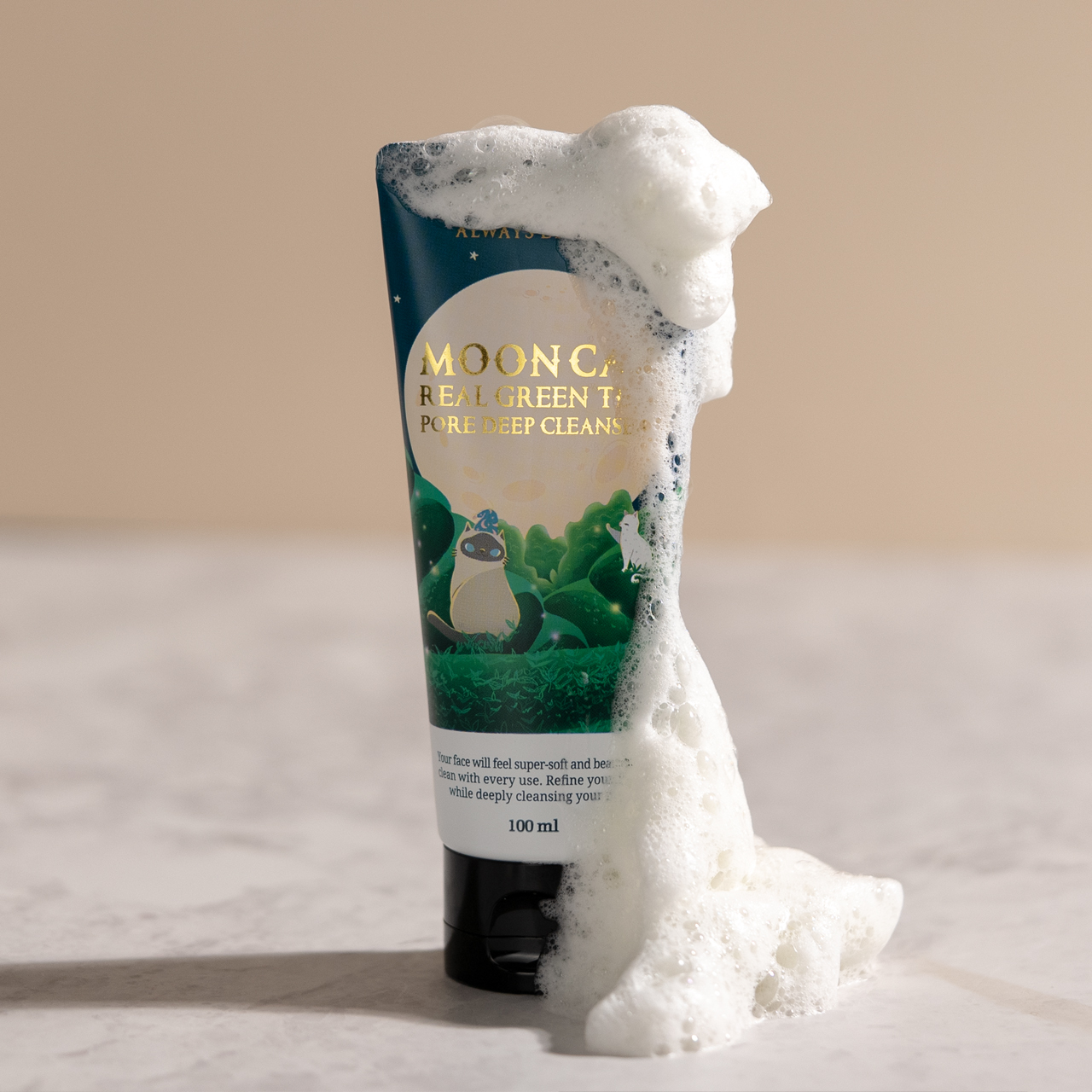 문캣 하동 녹차 팩투폼 모공청소 포어 딥클렌저 100ml - 상세 이미지 5