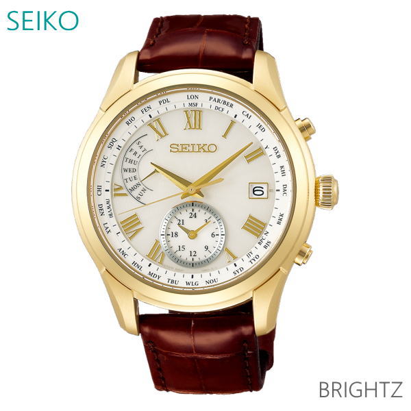 세이코 SEIKO 브라이츠 솔라 티타늄 금장 흰판 남자 손목 캐주얼 시계 SAGA312 - 메인 이미지