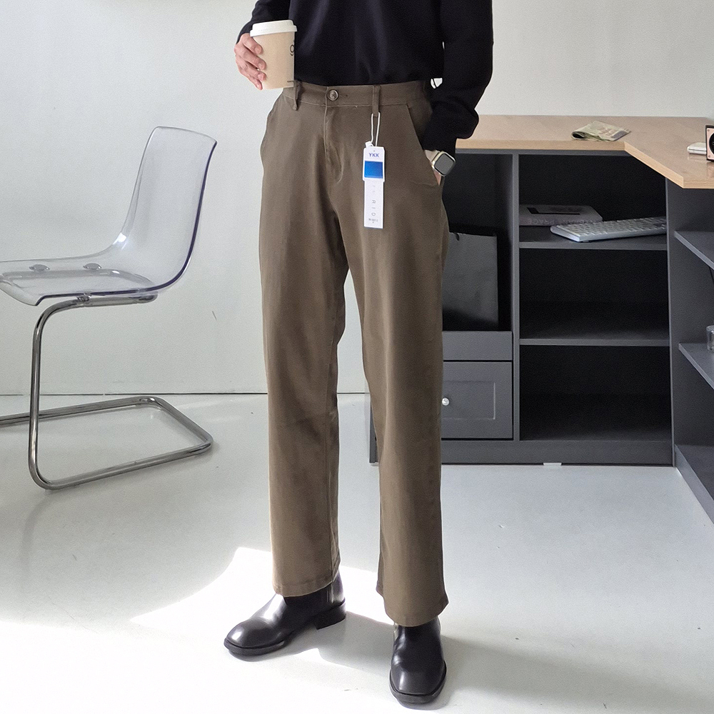 남자 와이드팬츠 빅사이즈 스판 밴딩 팬츠 남자 면바지