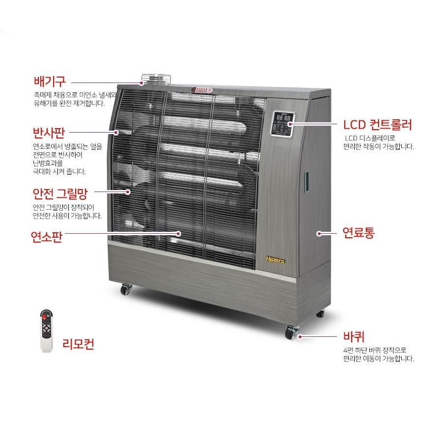 곱창난로 저소음 업소용 석유튜브히터 원적외선 돈풍기난로