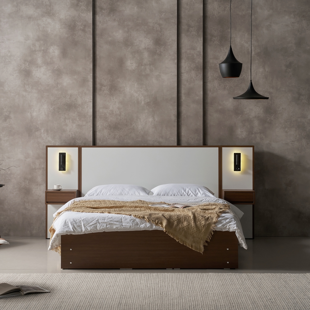 루나힐 부부 트윈 베드 높은 호텔형 서랍형 낮은 슈퍼싱글프레임