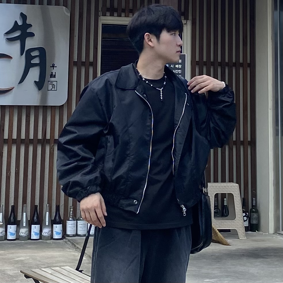 남자 블루종 자켓 크롭 집업 야상 오버핏 이미지 8