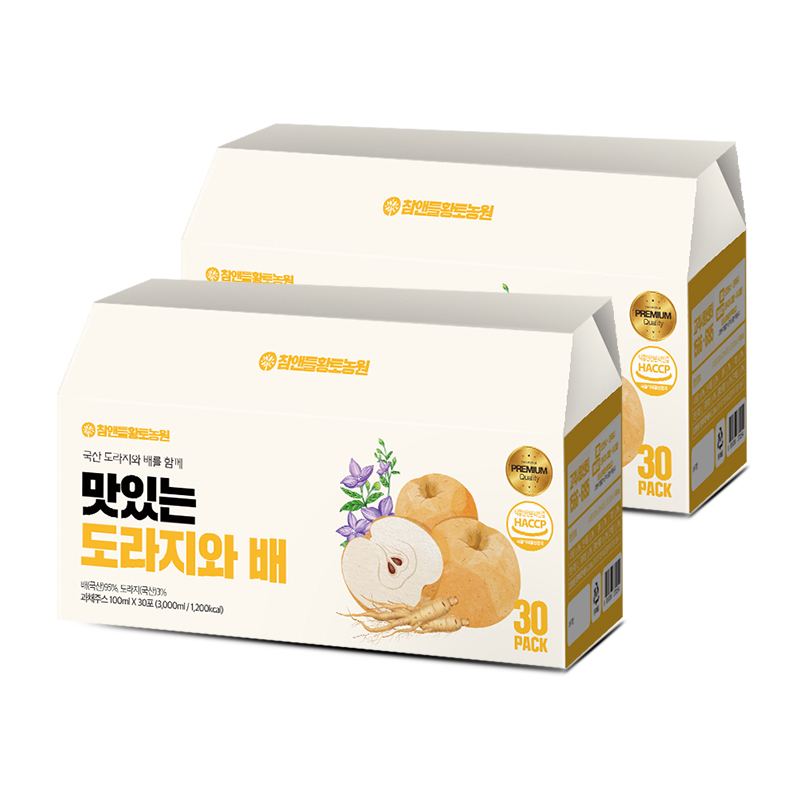 참앤들황토농원 맛있는 도라지와 배즙 100ml 30포, 2개
