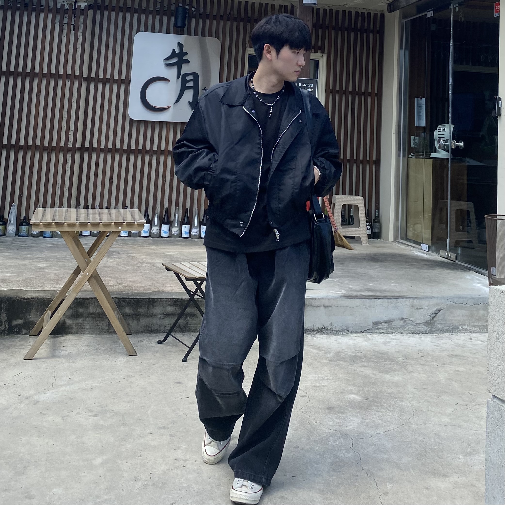남자 블루종 자켓 크롭 집업 야상 오버핏 이미지 6