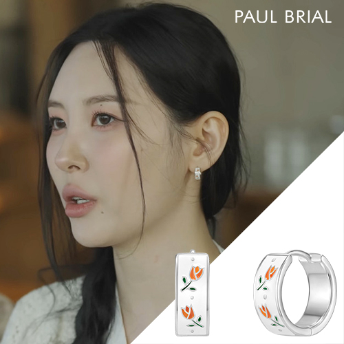 폴브리알 한소희 귀걸이 순은 925 실버 원터치 귀걸이 튤립 봄 꽃 PNSE0176 - 상세 이미지 3