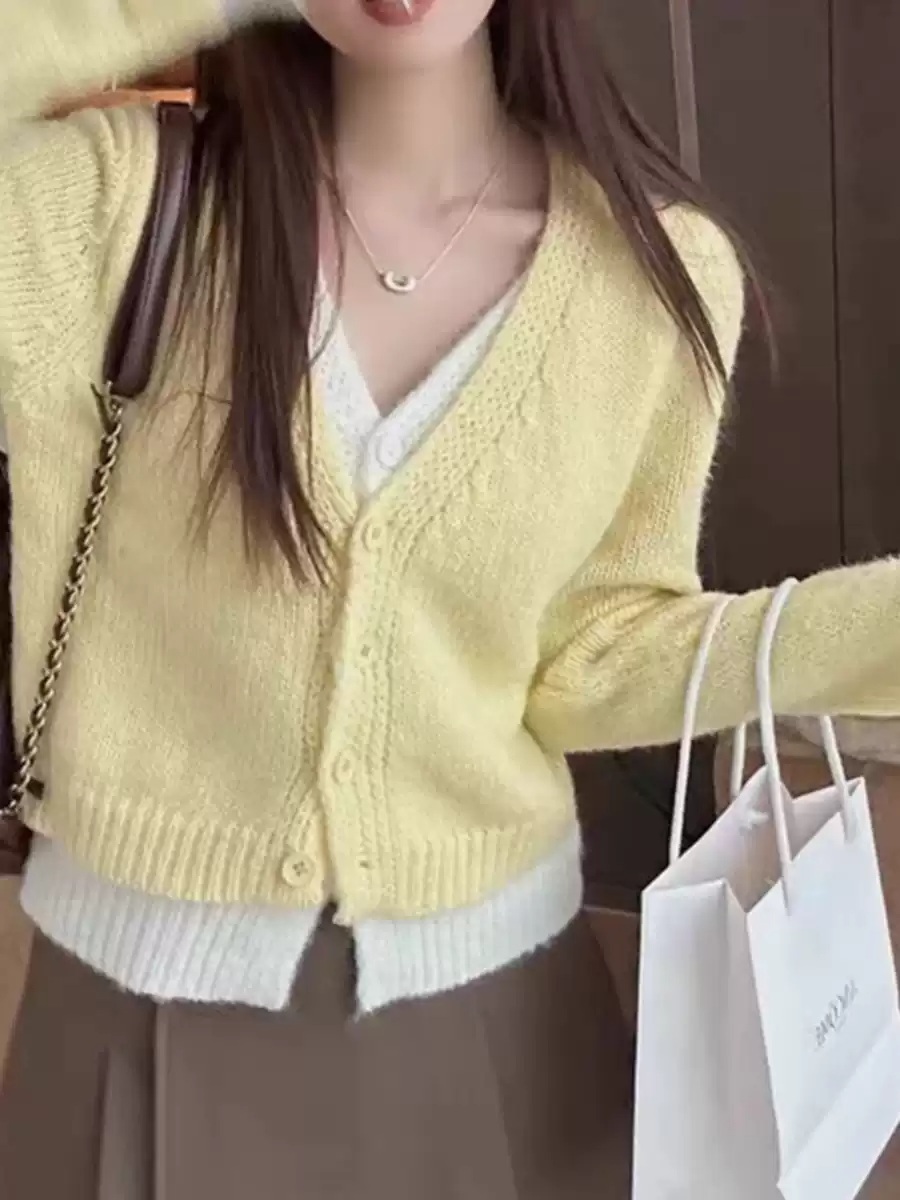 DNA러버 12화 정인선 가디건 옐로우 한소진 가을 투피스 의상 옷 패션 - 상세 이미지 2