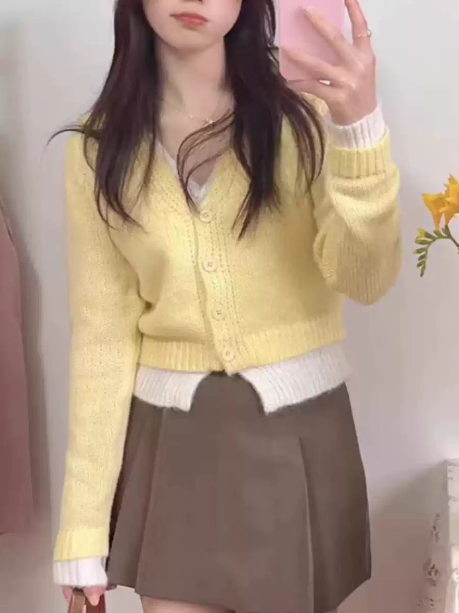 DNA러버 12화 정인선 가디건 옐로우 한소진 가을 투피스 의상 옷 패션 - 상세 이미지 5
