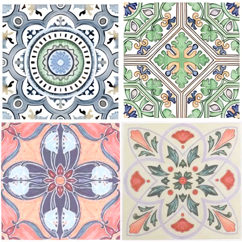 현관 접착식 데코 타일 벽붙이는타일 벽 바닥 주방 셀프 모자이크 스티커 옵션4 1세트5매