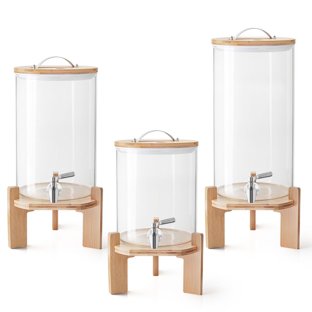 우루 내열유리 음료 디스펜서 대용량 5L/7.5L/10L 케이터링 호텔 뷔페 카페 홈파티