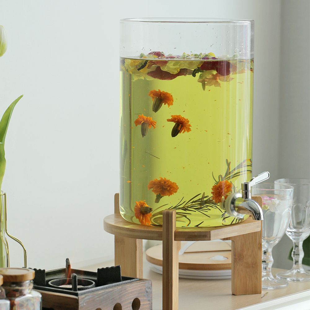 우루 내열유리 음료 디스펜서 대용량 5L/7.5L/10L 케이터링 호텔 뷔페 카페 홈파티