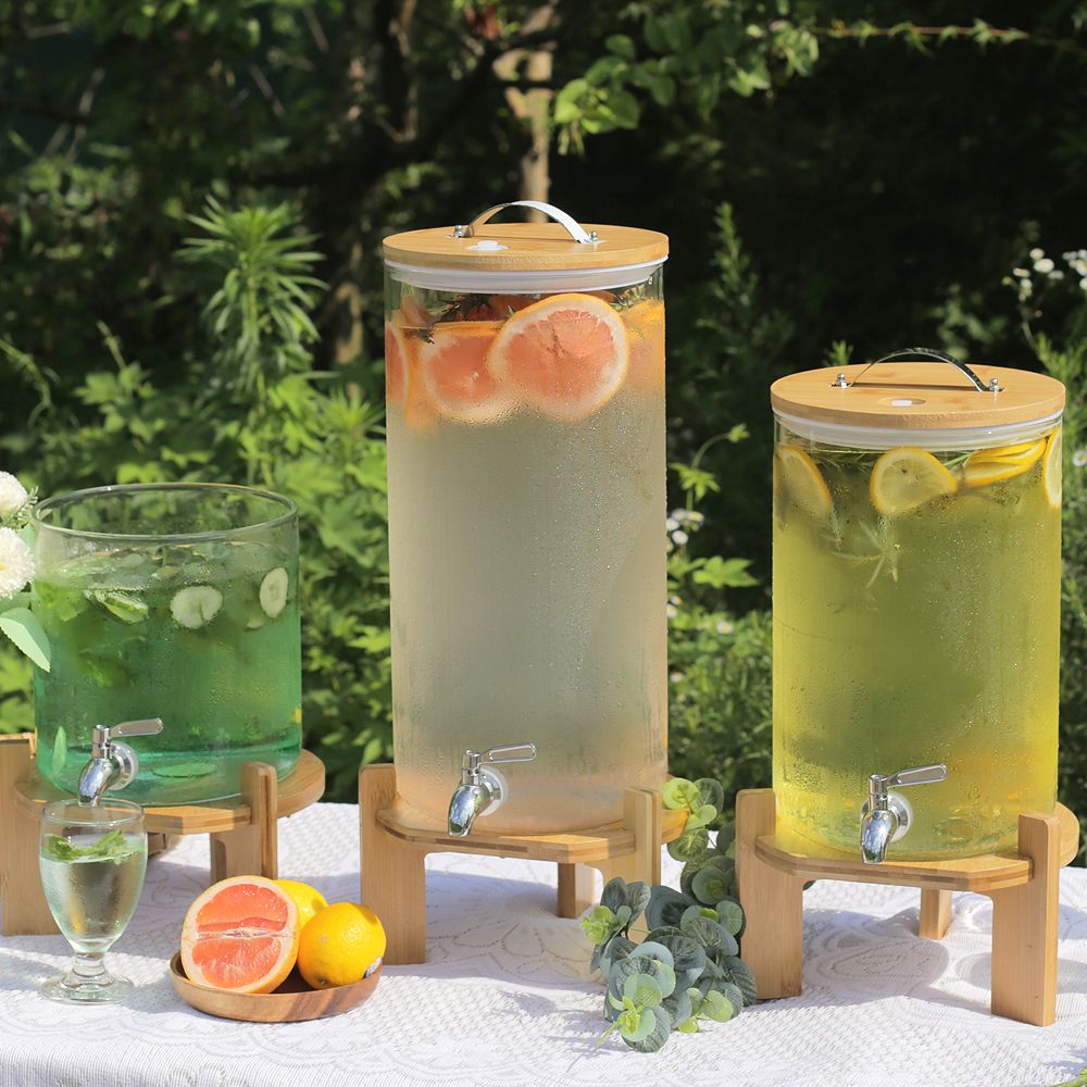 우루 내열유리 음료 디스펜서 대용량 5L/7.5L/10L 케이터링 호텔 뷔페 카페 홈파티