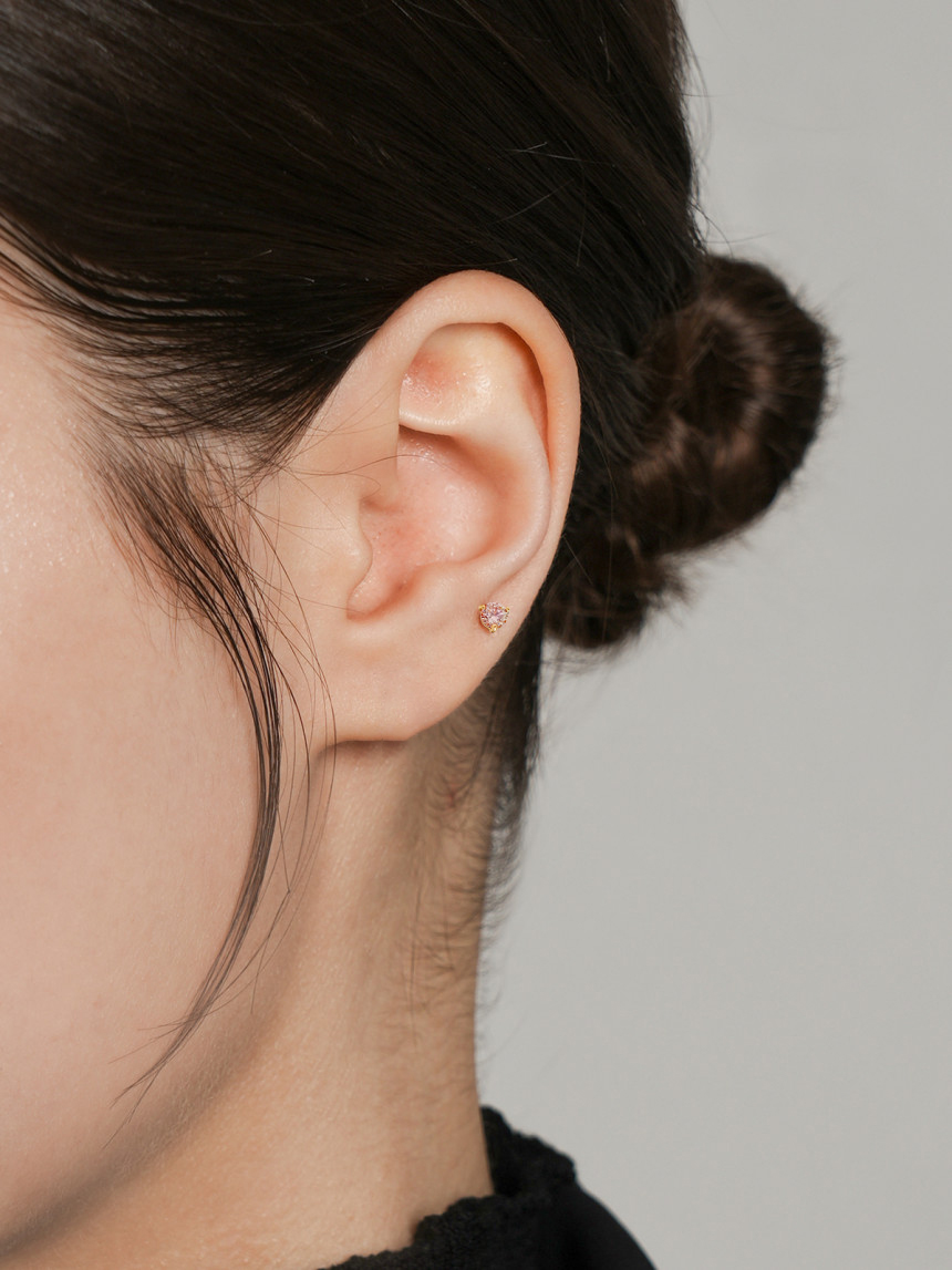 [1mm/1.2mm]14K 인터널 모이사나이트 다이아 미니 삼각 라블렛 피어싱 - 상세 이미지 5