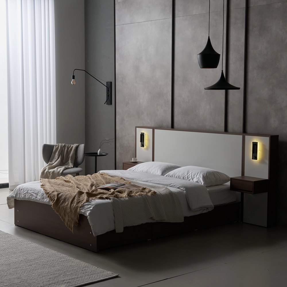 루나힐 침대프레임퀸 트윈베드 중학생 서랍형 높은 퀸사이즈 안방