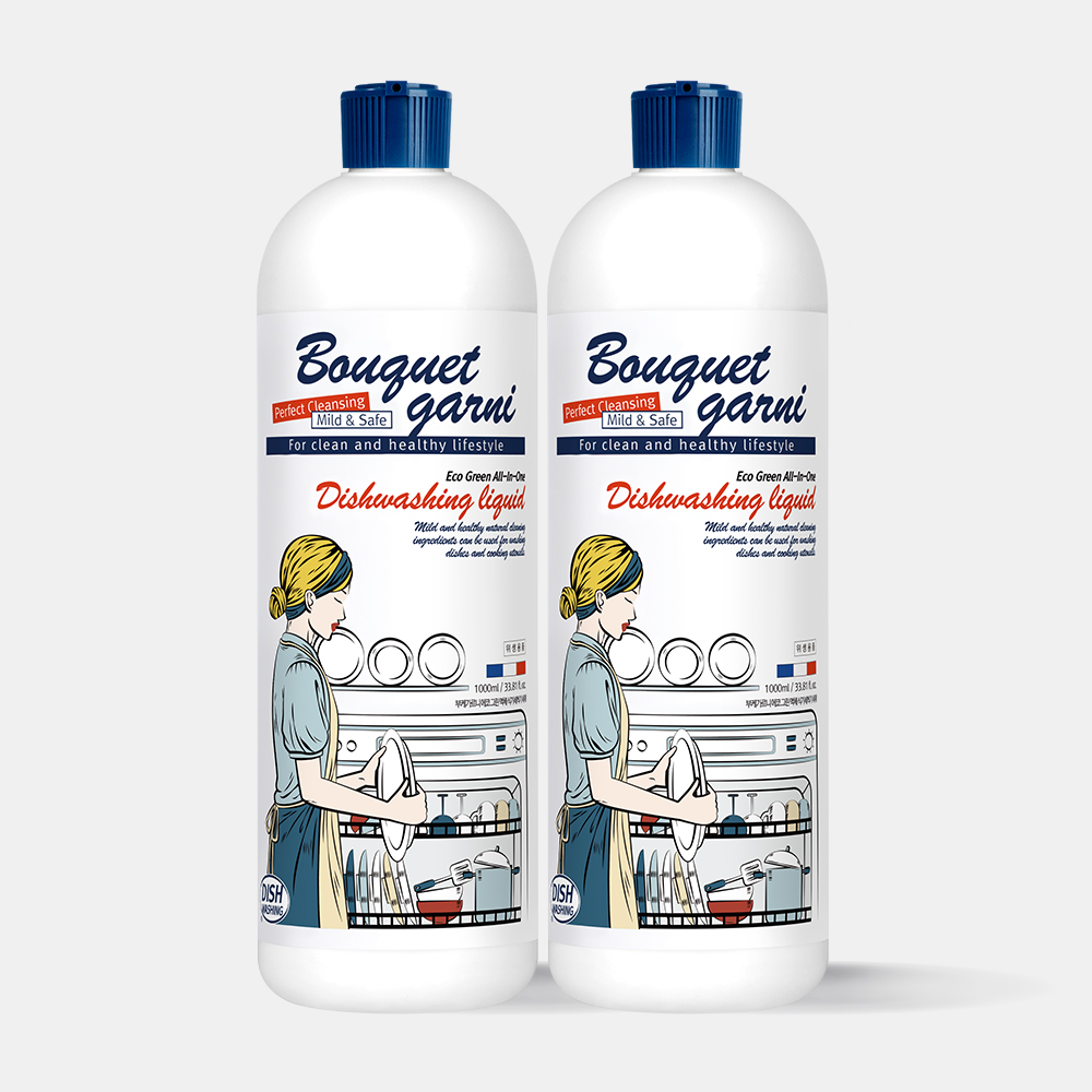 [2개] 부케가르니 식기세척기 세제 1L 액체형 대용량 식세기 sk lg 밀레 삼성 호환