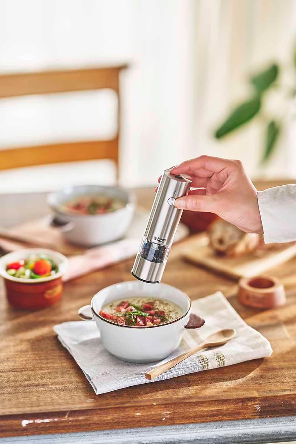 러셀 홉스 Russell Hobbs 미니 충전식 소금 후추 그라인더 7941JP 실버