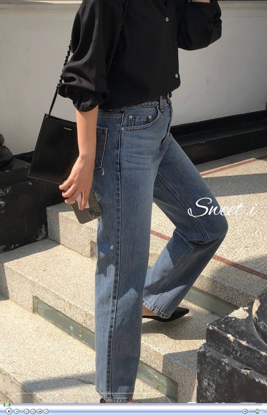 [당일 - 블랙S 청S] Founders 파운더스 카상진 2col 스트레이트 블랙 진청 가을 데님 청바지 상세 이미지 9