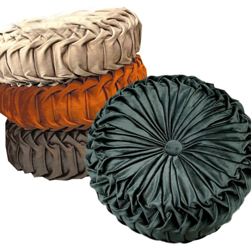 원형 벨벳 쿠션 클래식 쿠션 방석 베개 타이어