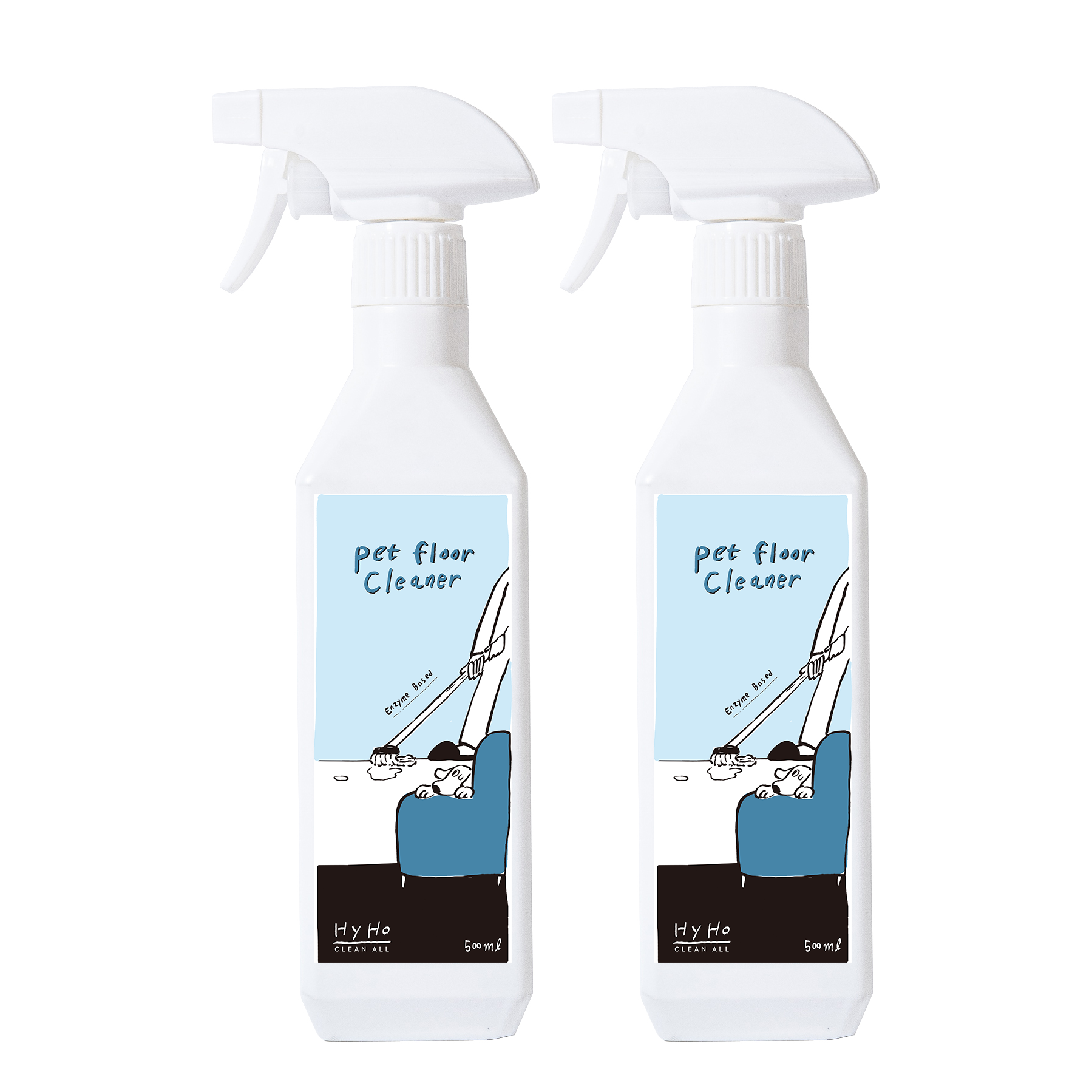 하이호 펫플로어클리너 500ml +500ml 반려동물 생활클리닝 살균탈취제, 효소세정제 - 상품 이미지
