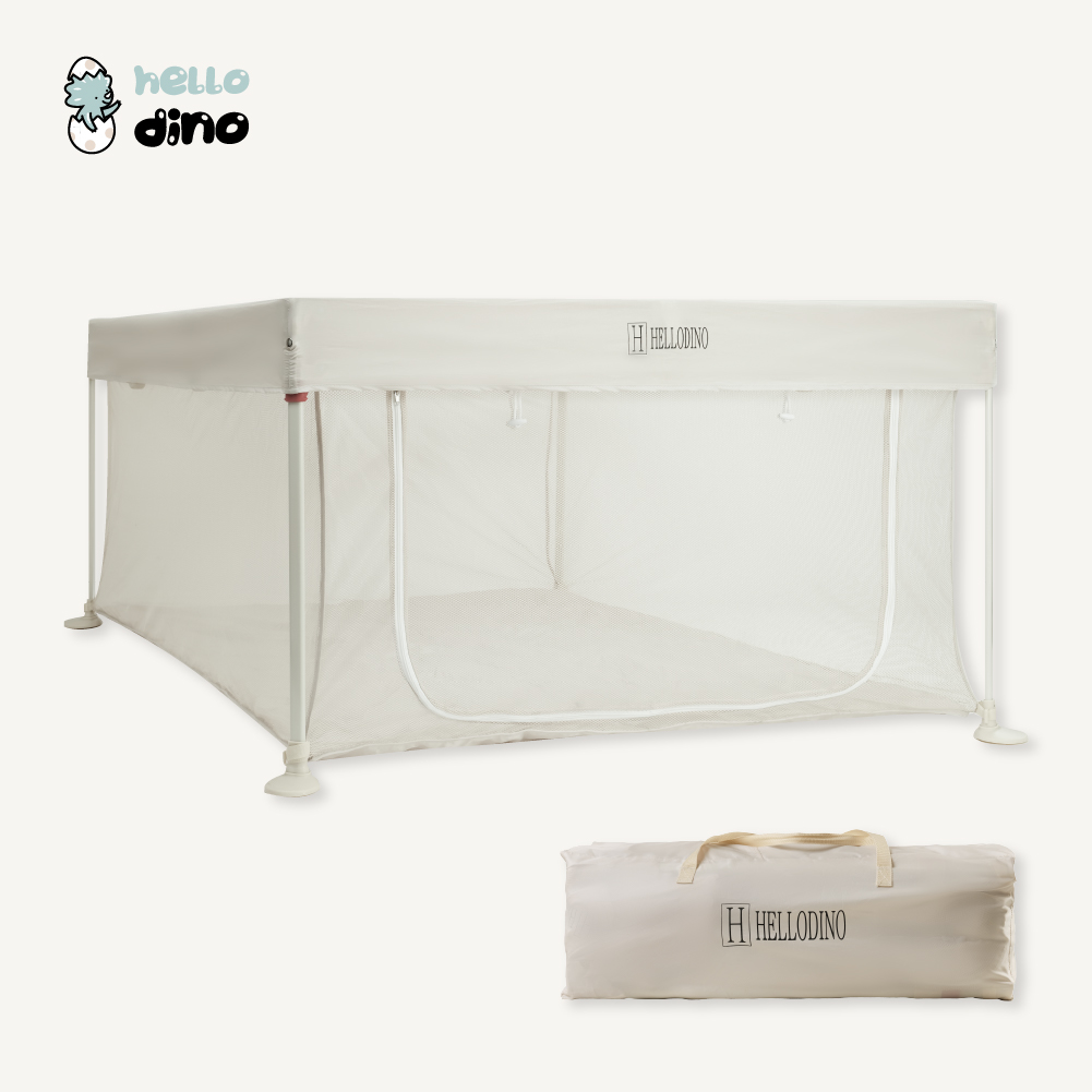 헬로디노 원터치 사각 베이비룸 전용패키지 휴대용 아기 울타리 안전가드 볼풀장 중형