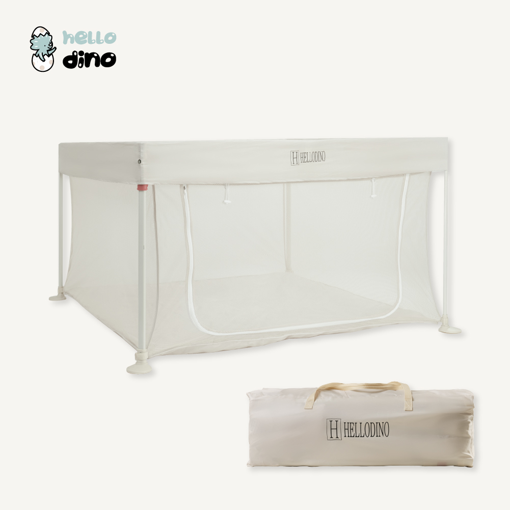 헬로디노 원터치 사각 베이비룸 전용패키지 휴대용 아기 울타리 안전가드 볼풀장 중형