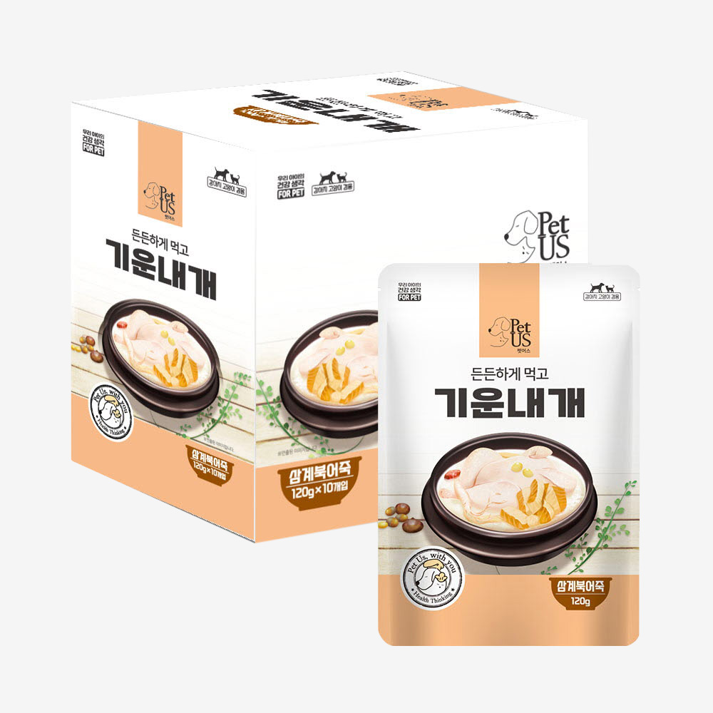 펫어스 강아지죽 강아지스프 대용량 습식 영양식 닭죽 삼계북어죽, 120g, 10개 - 상품 이미지