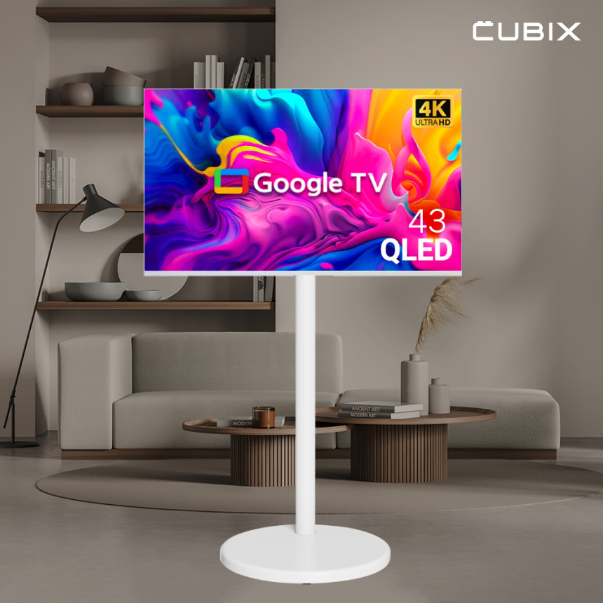 무빙큐빅스 삼탠바이미 화이트에디션 109cm(43인치) QLED 4K UHD 스마트티비 X2 셋트 이동식 TV 삼텐 중소바이미