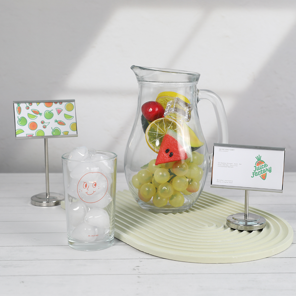 명함 거치대 엽서 카드 꽃이 사진 메모 홀더 메탈 스탠드 카드 스테이션 실버 S 이미지 4