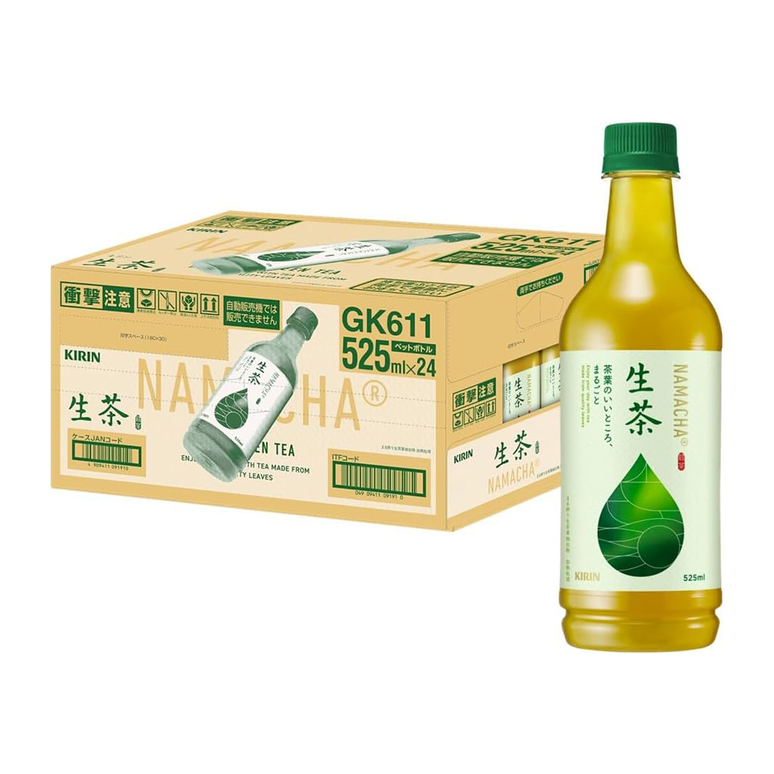 기린 나마차 녹차 음료 525ml 24개세트 일본직구