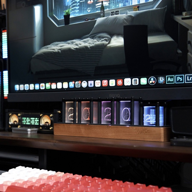 LED 진공관시계 탁상 테이블 인테리어 데스크테리어 RGB - 상세 이미지 4