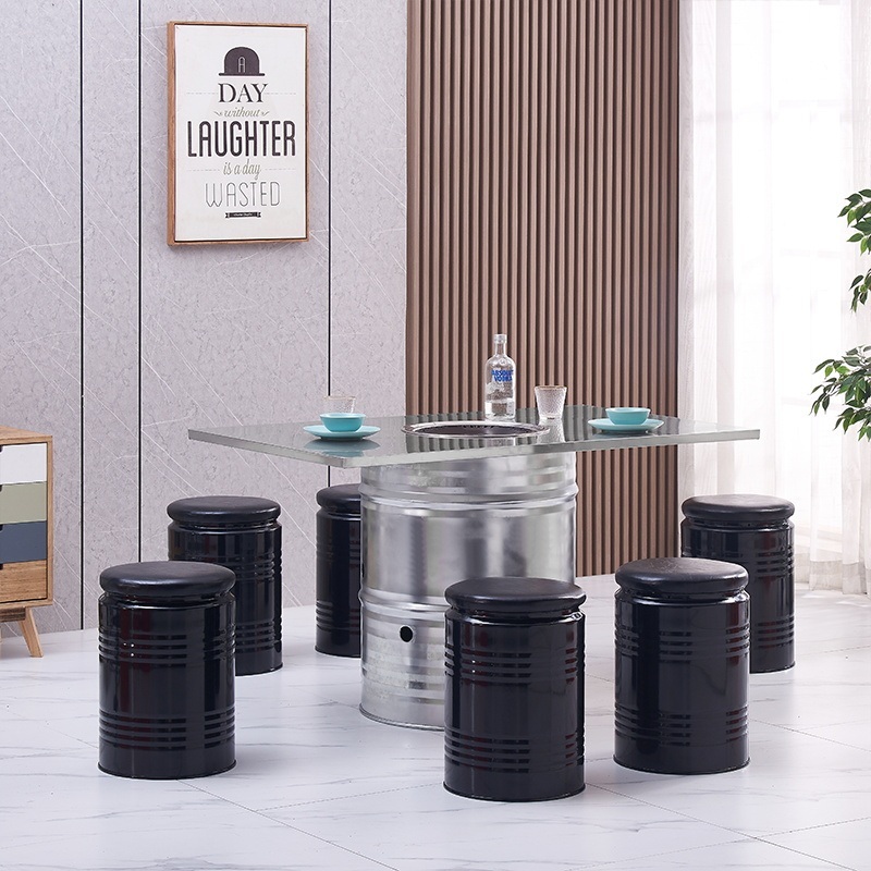 고기집테이블 드럼통테이블 고깃집 식탁 삼겹살 야외 바베큐